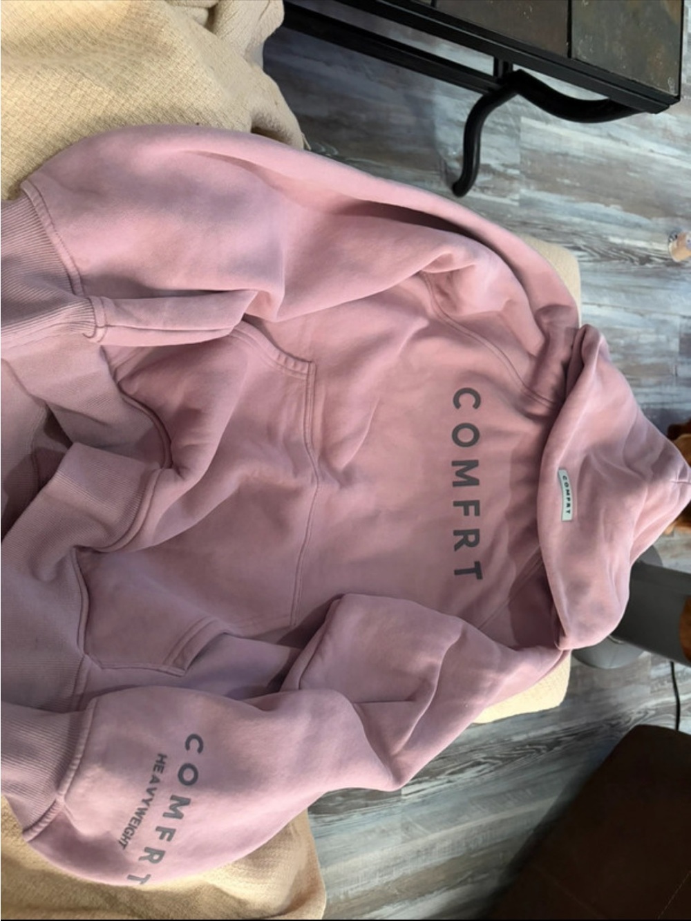 COMFRT Pink Logo Pullover Hoodie